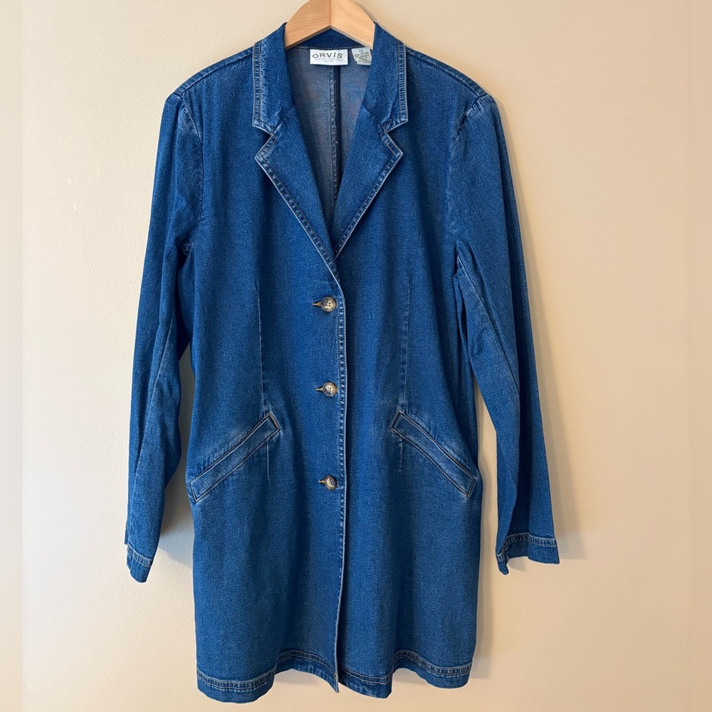 Orvis Long Jean Jacket Blazer Size 12 in Excellent Condition